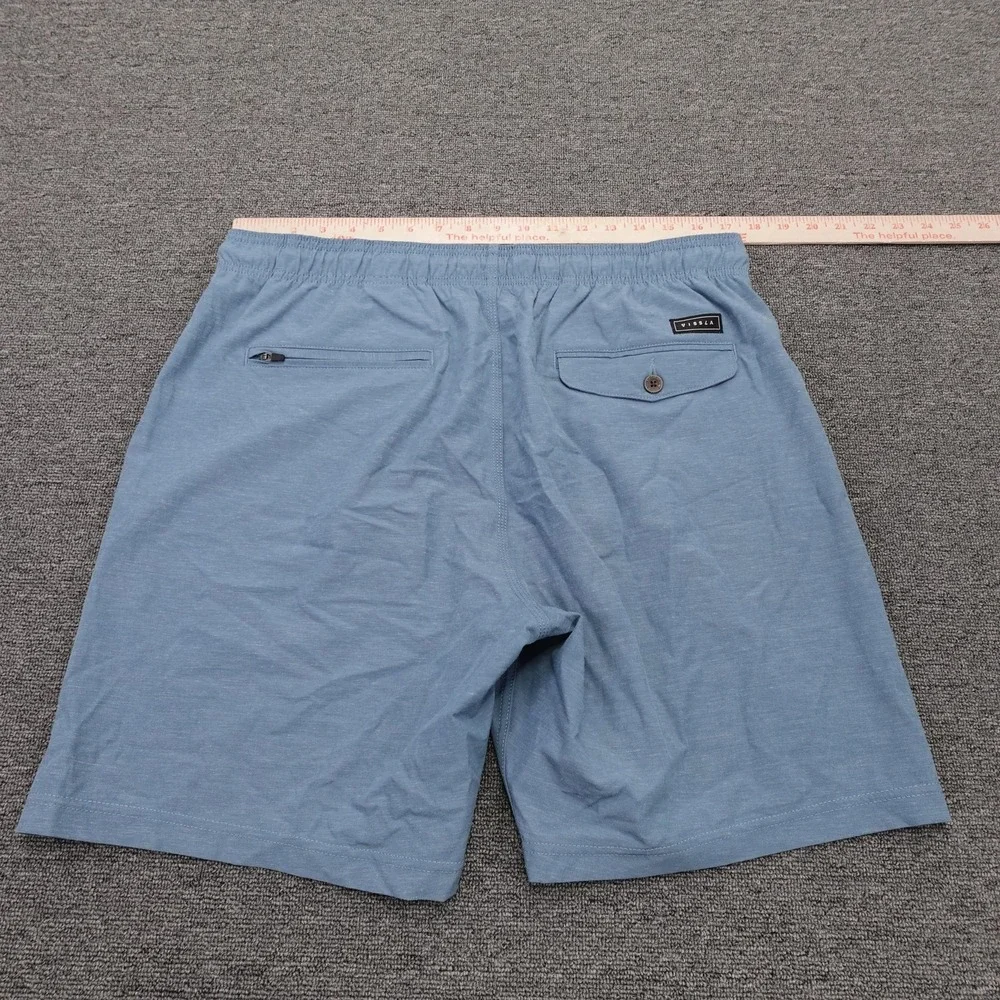 Vissla Swim Shorts Mens XL Blue Solid Quick Dry Stretch Drawstring Pockets